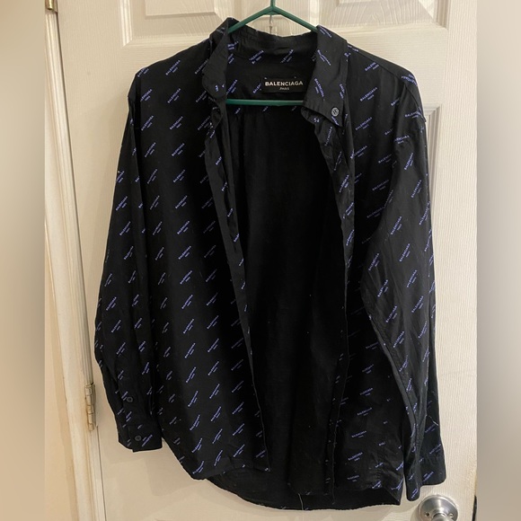 Balenciaga Other - Balenciaga Black and Blue Dress Shirt